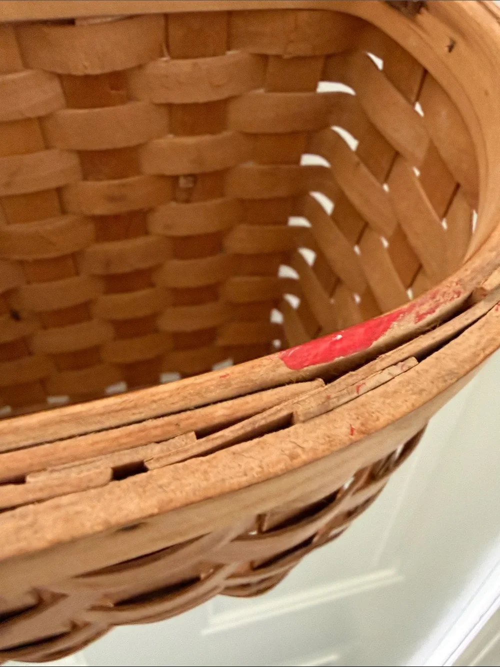 Vintage Woven Hanging Wall Basket - Wall Pocket Basket